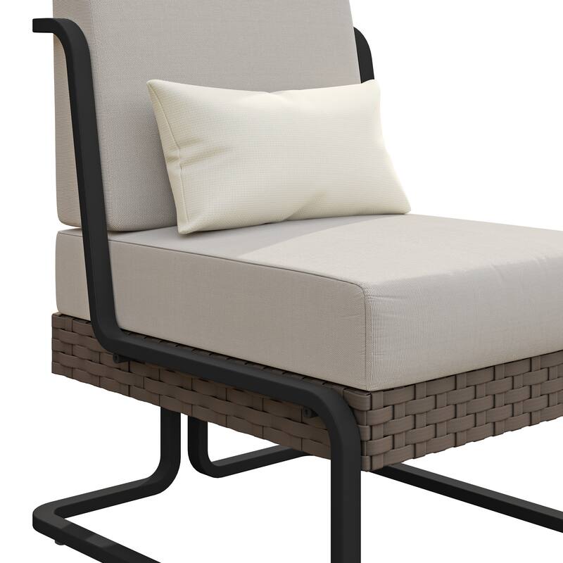 Corvus Akrotiri Outdoor Wicker Club Chair Set (Set of 2) with Olefin Cushions