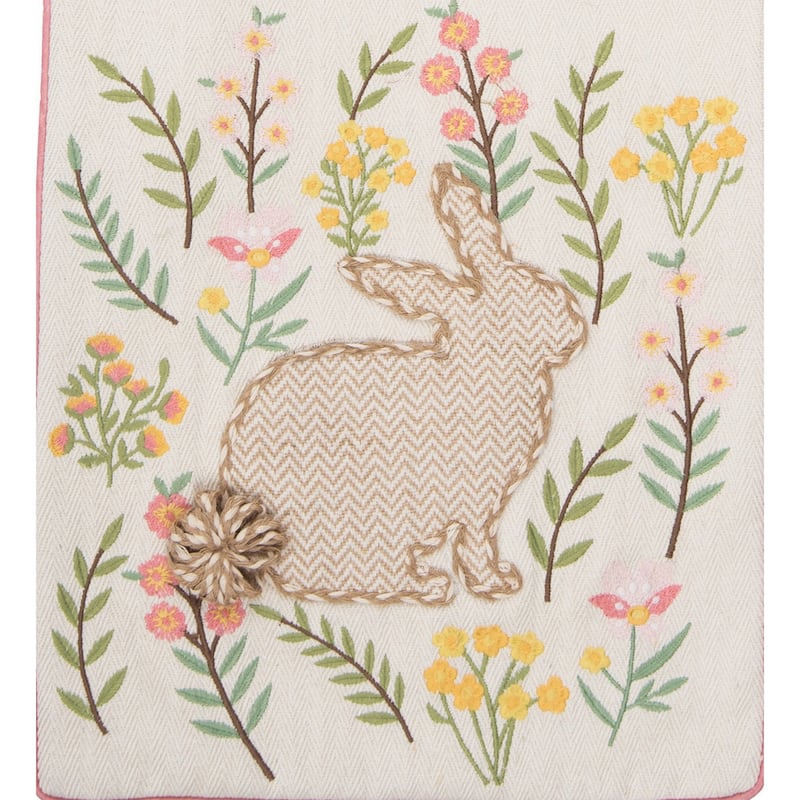 14" x 72" Garden Spring Easter Bunny Rabbit Decorative Table Runner