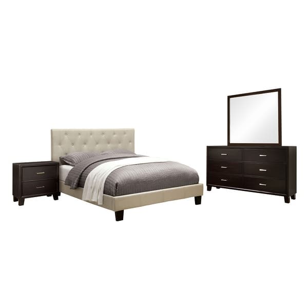 Furniture Of America Perdella 4 Piece Ivory Low Profile Bedroom Set On Sale Overstock 21895164