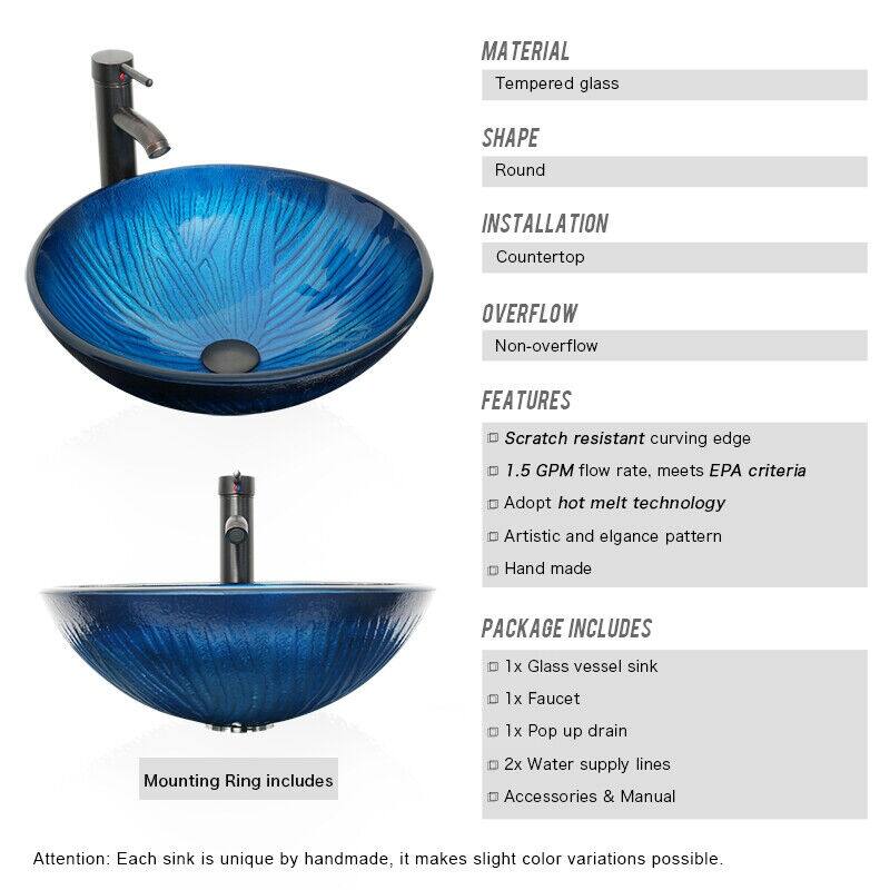 31.5" Bathroom Vanity Cabinet Set Organizer Top Vessel Sink Faucet Drain Hose Combo Free-standing