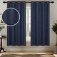 preview thumbnail 40 of 44, Superior Nyan 100% Blackout Grommet Curtains, Set of 2 Panels 52" x63" - Navy Blue