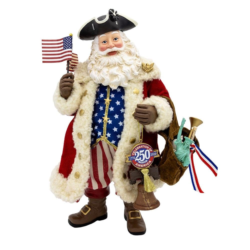 Kurt Adler 11 Inch Fabriche 250th Anniversary of America Musical Santa
