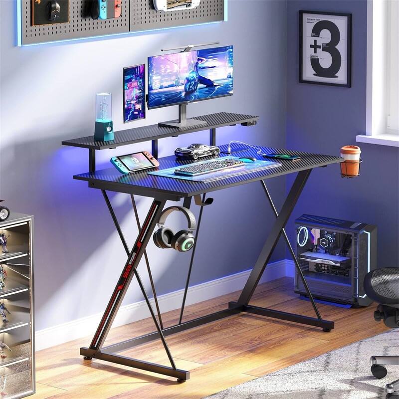 Gaming Desk with LED Lights