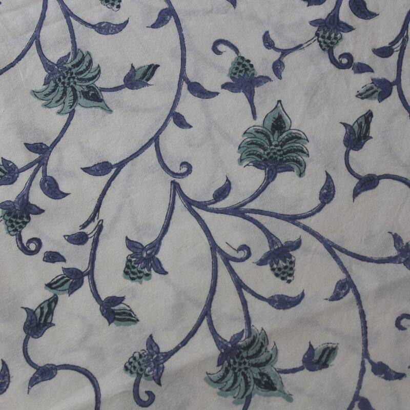 Table Napkins - Green blue floral print -Set of 4