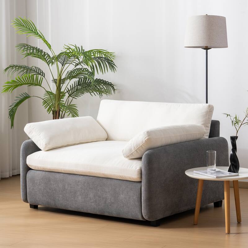 50" Oversized Chenille Upholstered Single Sofa Chair