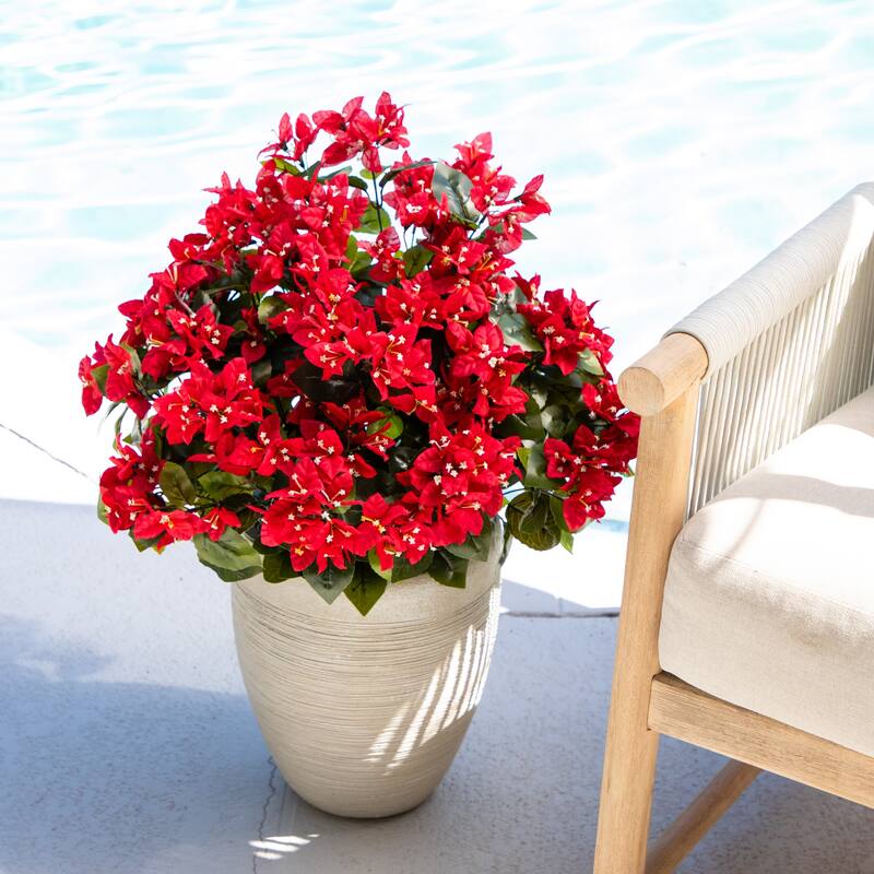 19-in UV Resistant Artificial Bougainvillea Bush - Set of 4