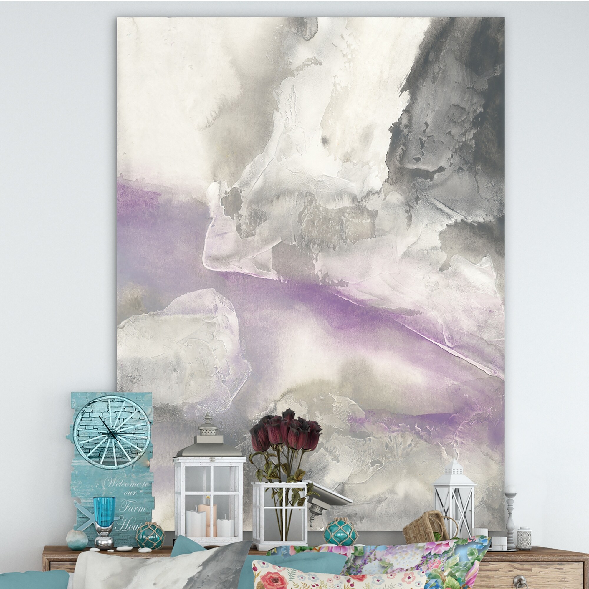 Designart Watercolor Minimal Purple Tones I Modern Farmhouse Premium Canvas Wall Art Grey On Sale Overstock 25705602 Non woven paper, 150g paper 10 m x 53 cm made in : designart watercolor minimal purple tones i modern farmhouse premium canvas wall art grey