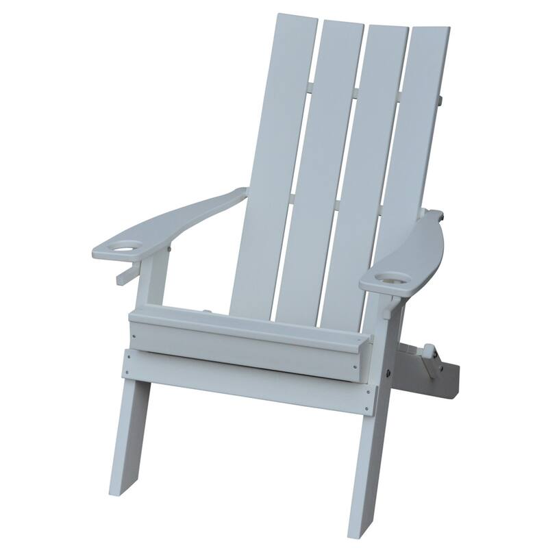 Poly Hampton Folding Adirondack Chair with 2 Cupholders