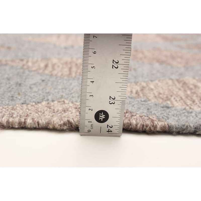 ECARPETGALLERY Flat-Weave Ankara FW Grey Wool Kilim - 4'11 x 7'11