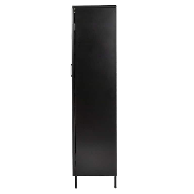 Solstice Metal Cabinet with 3 Adjustable Storage Shelves and Arched Glass Door