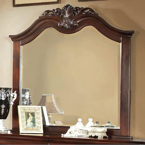 Mandura Luxurious Style Mirror , Cherry - 46.25 H x 44.5 W x 2.25 L Inches