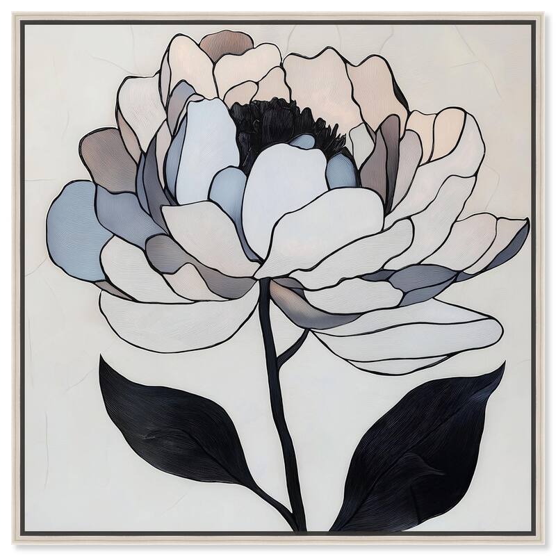 Gray Scale Flower II Canvas by Art Remedy - Silver - 12" x 12"