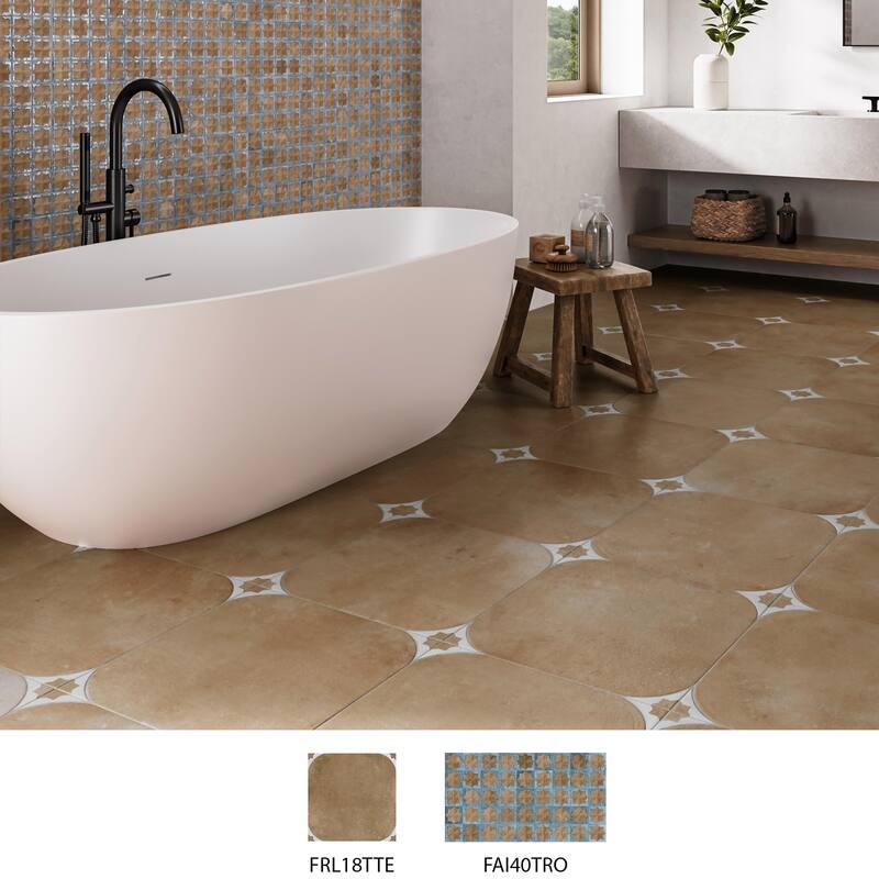 Merola Tile Tetuan Terra 17-3/8" x 17-3/8" Porcelain Floor and Wall Tile