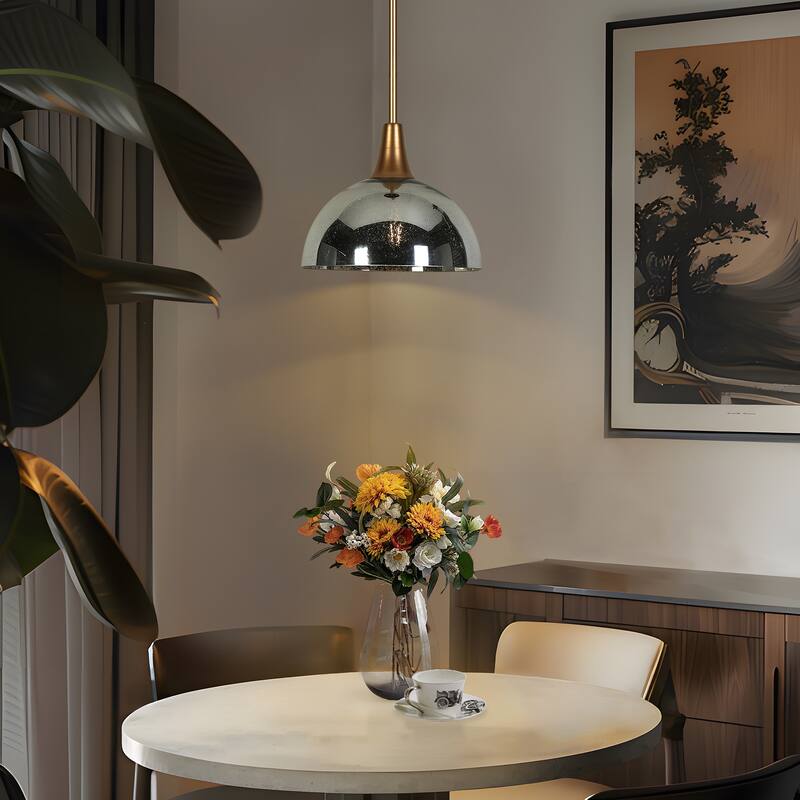 Modern Industrial 1-light Pendant Light Mercury Glass Stain Gold Kitchen Island Light for Dining Room