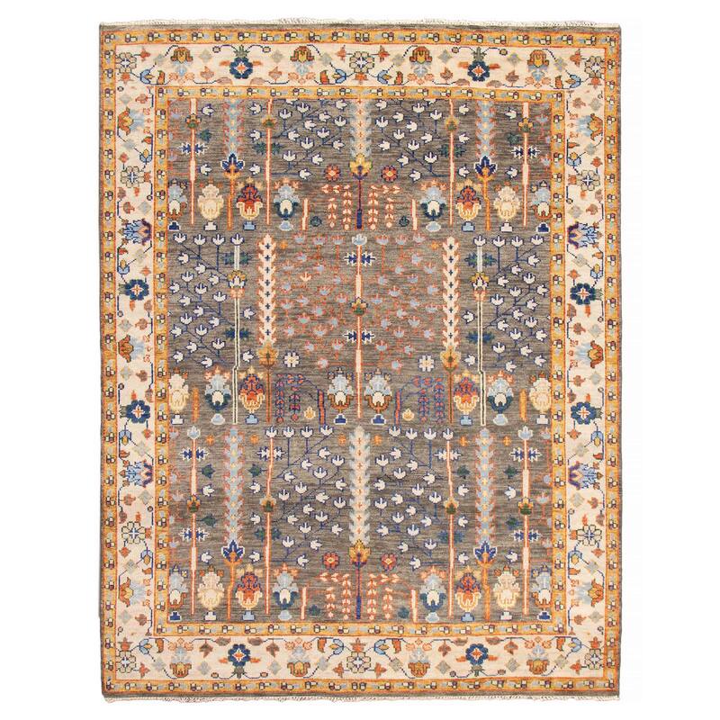 ECARPETGALLERY Hand-knotted Jules Serapi Grey Wool Rug - 9'4 x 11'11 - Dark Grey - 9'4 x 11'11