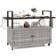 preview thumbnail 11 of 18, Costway Outdoor Bar Cart with Tempered Glass Top Storage Cabinet & 8 - See Details