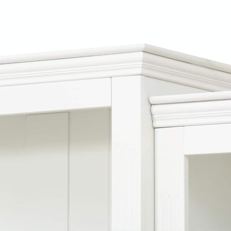 78.75" Tall 3-Piece Bookcase Set with Adjustable 5-Color LED Light, Retro Glass Display Shelves for Living Room or Office