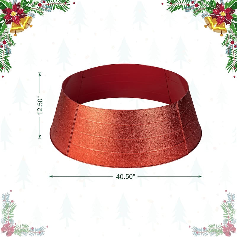 Glitzhome Luxury Metal Gold Shining Glitter Christmas Tree Collars