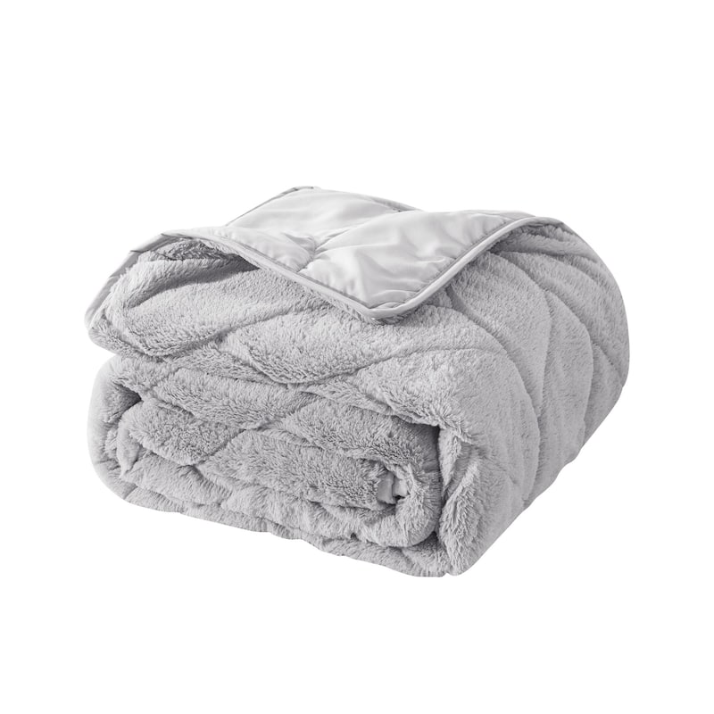 Waverly Reversible Cozy Gray Down Alternative Throw