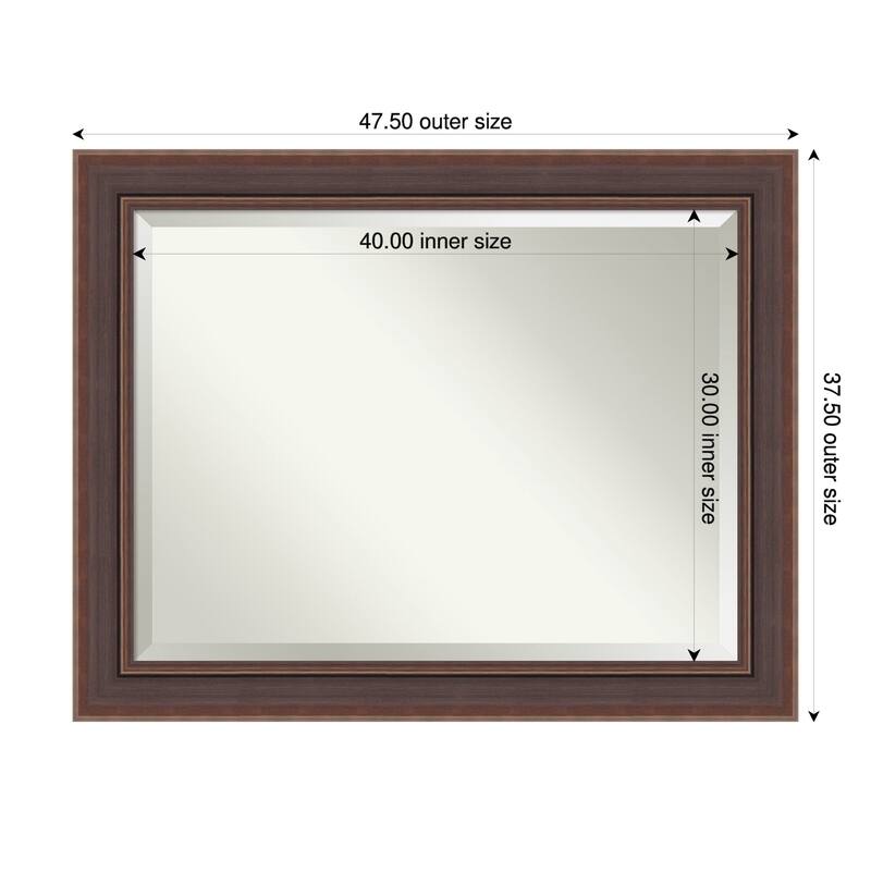 Moab Brown Bronze Beveled Framed Wall Mirror - Moab Brown Bronze - 48 x 38 in