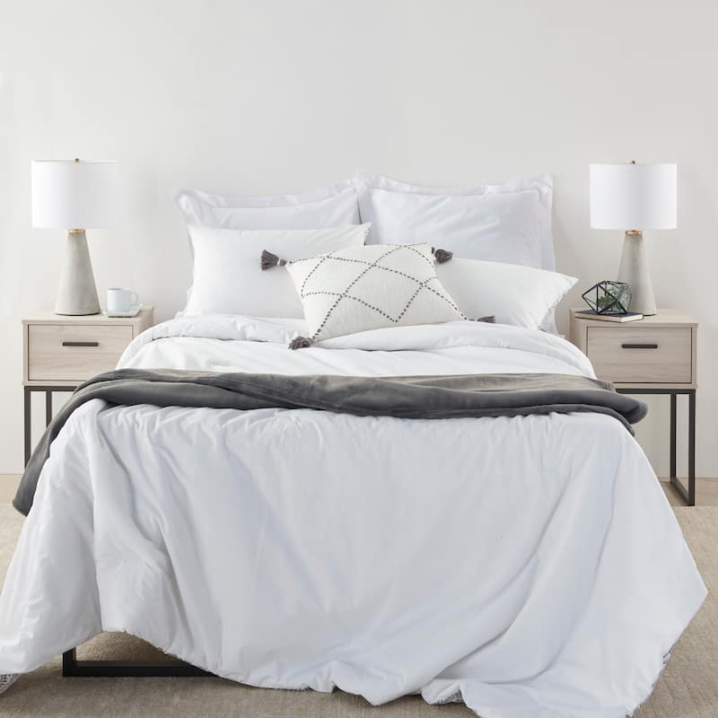 Nourison 22" Modern Grey Cement Triangle Table Lamp
