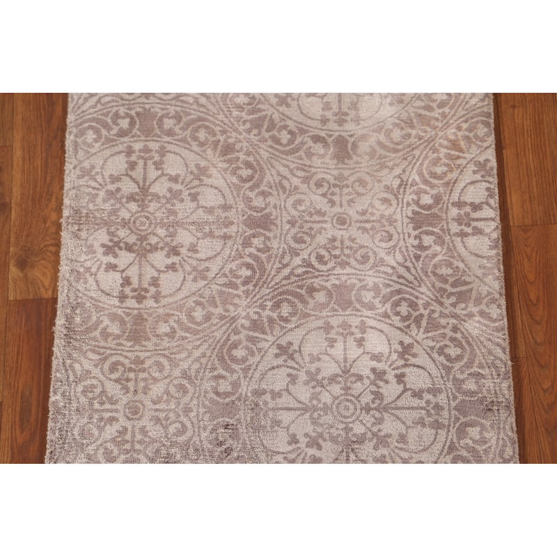 All-Over Geometric Modern Indian Accent Rug Handmade Wool Carpet - 2'0"x 3'9"