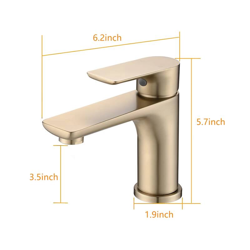 Topcraft Single Handle Stainless Steel Bathroom Sink Faucet