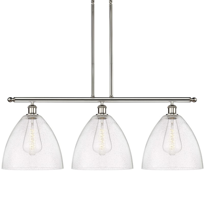 Innovations Lighting 516-3I-15-39 Bristol Linear Bristol Glass 3 Light - Polished Nickel / Seedy