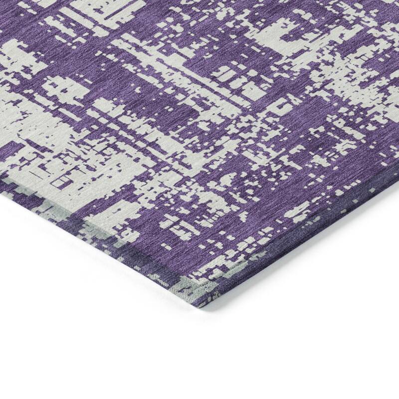 Machine Washable Indoor/ Outdoor Chantille Solid Abstract Rug