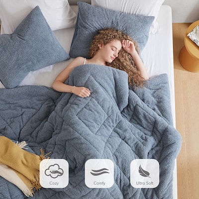Chelsea Square Kyla Double Diamond Quilted Teddy Comforter Set