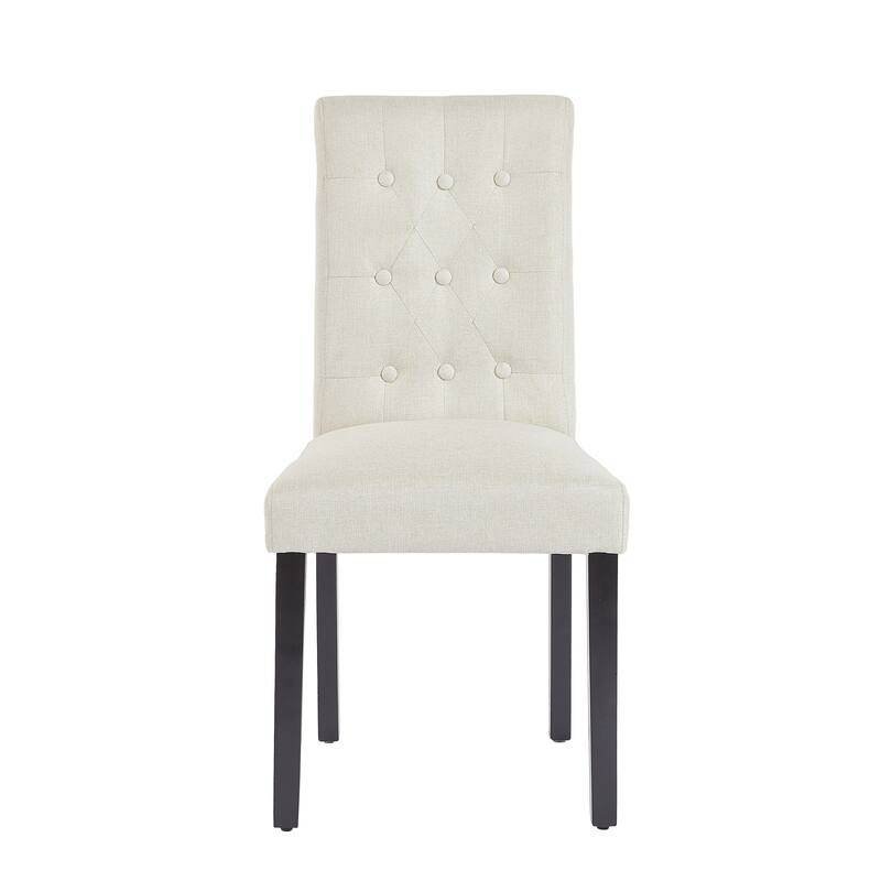 Tufted Upholstered Fabric Dining Room Chairs Set of 6 Button Parsons Diner Chair Kitchen Chairs, 3 Package