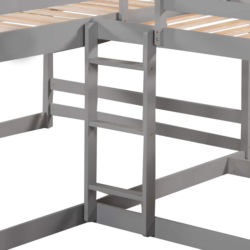 Full and Twin Size L-Shaped Bunk Bed