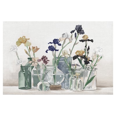 Irises in Vases Ivory by Suzanne Cruise Creative Services Canvas Art Print