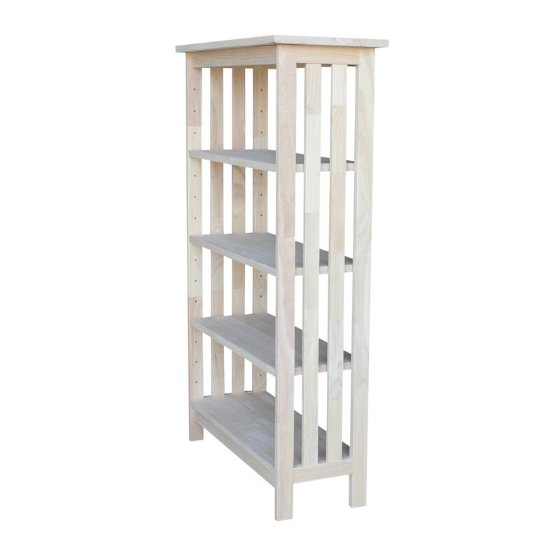 Unfinished Hardwood 3-shelf Mission Style Unit