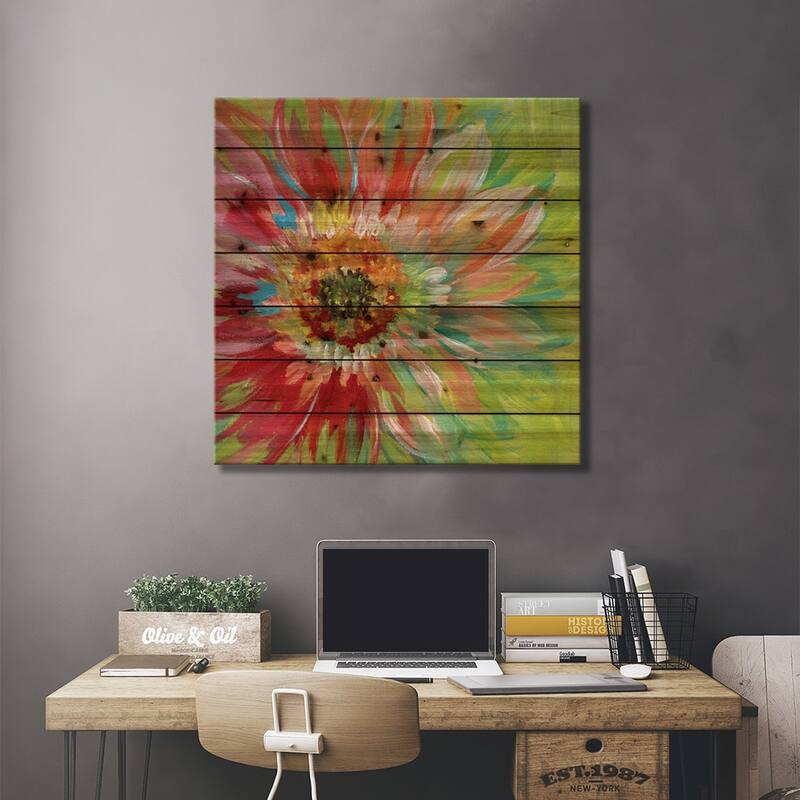 Bright Sunburst Print On Wood by Nan - Multi-Color