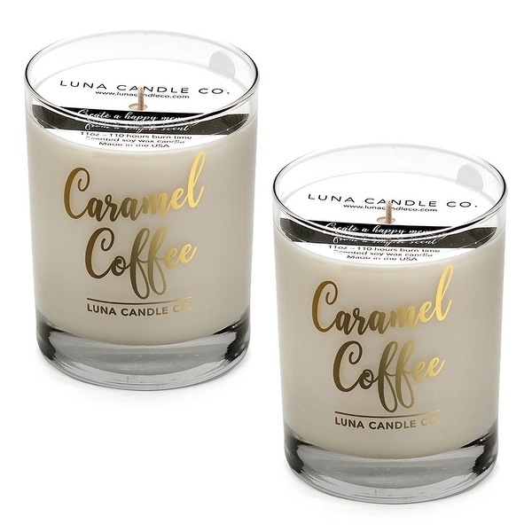 Fragrant Caramel Coffee Scented Candle, Natural Soy Wax, USA (2 Pack)