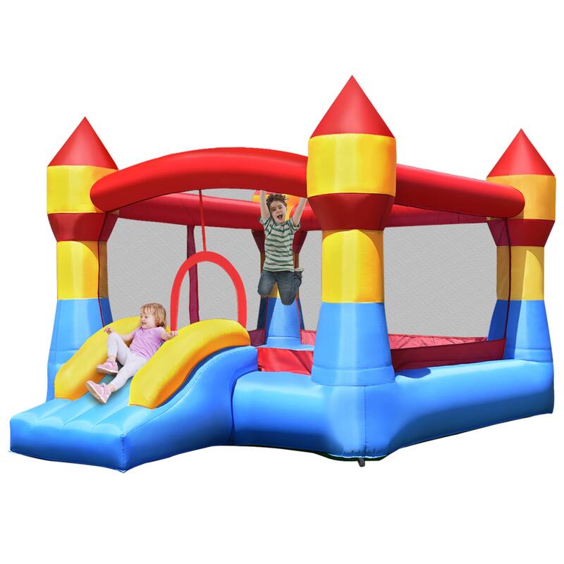 Costway 3-in-1 Kids Bouncer with Slide Large Jumping Area & Basketball