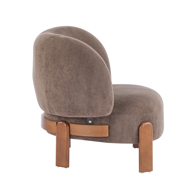 Dark Brown Side Chair Lounge Chair Leisure Chair Accent Chair with Wood Legs, Rustic Coffee Chair Corner Chair