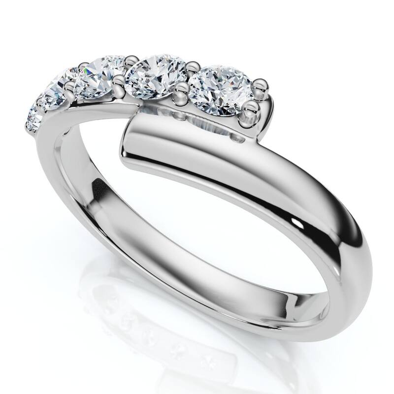 Bliss Diamond Bypass 3/8Ct Diamond Fashion Anniversary Ring Gold or Platinum Lab Grown