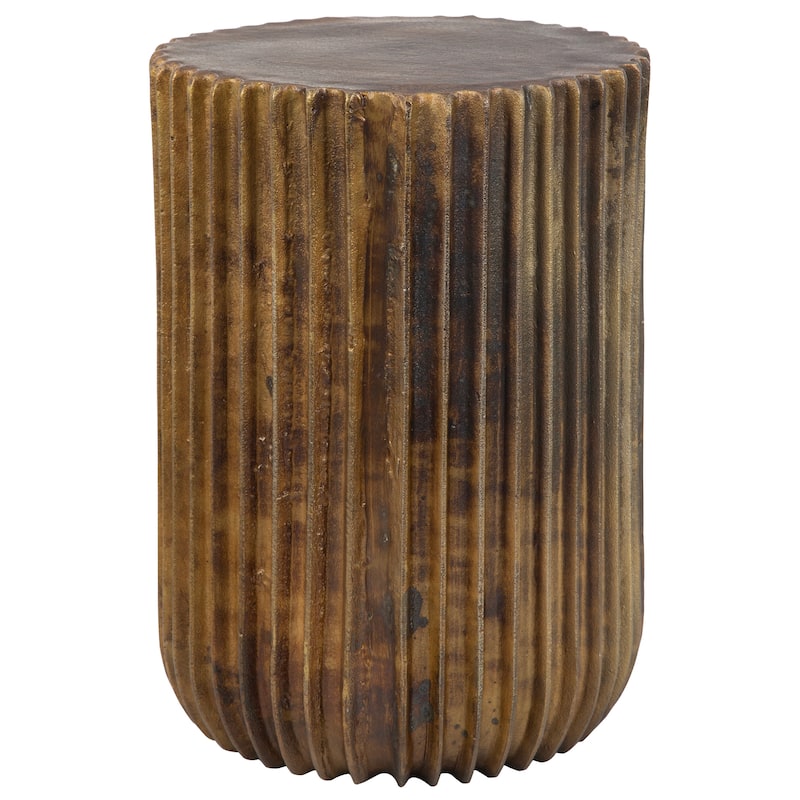 Uttermost Peaks And Valleys Gold Accent Table - 14"W x 20"H x 14"D