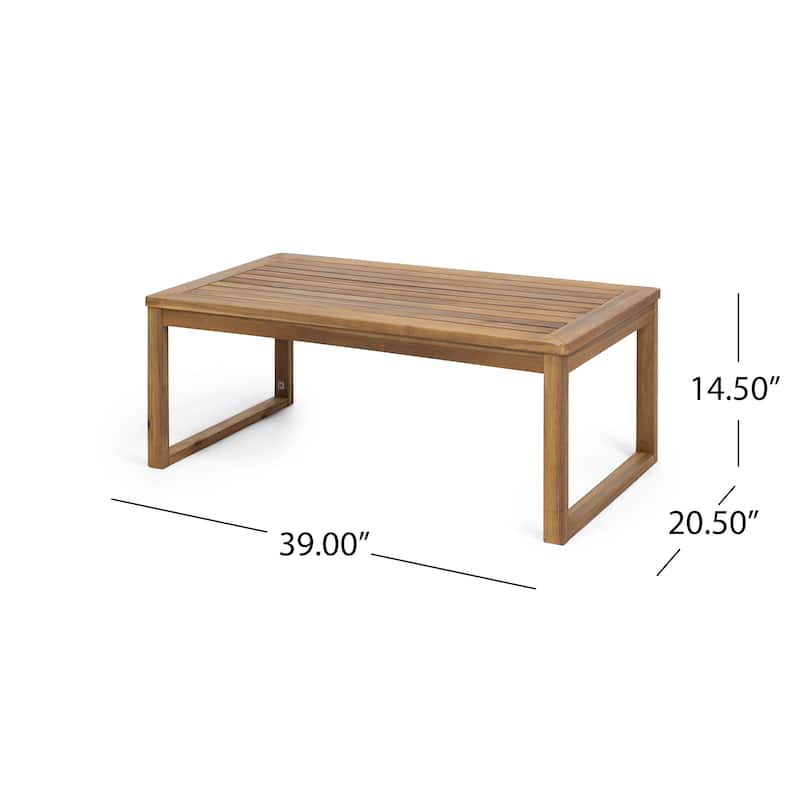 Samwell Acacia Wood Outdoor Loveseat and Coffee Table Set by Christopher Knight Home