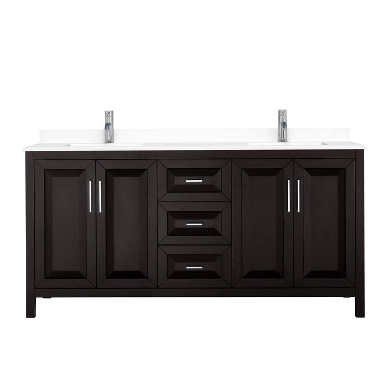 Wyndham Collection Daria 72" Free Standing Double Basin Vanity Set