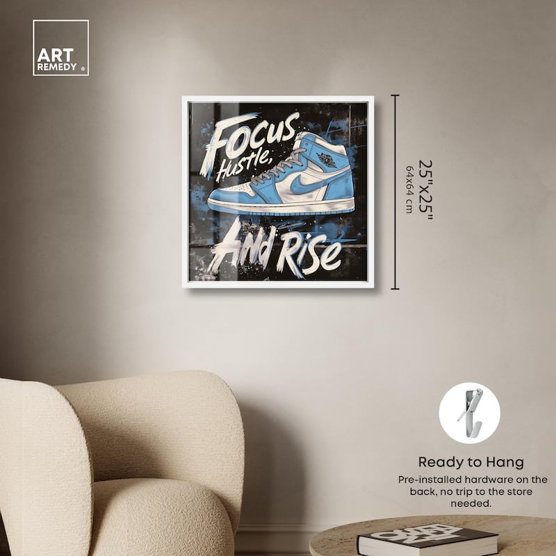 Hustle and Rise Sneaker Shadowbox by Art Remedy