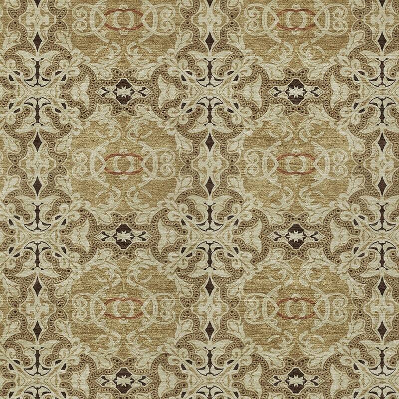 HomeRoots Medallion Transitional Rectangle Outdoor Rug