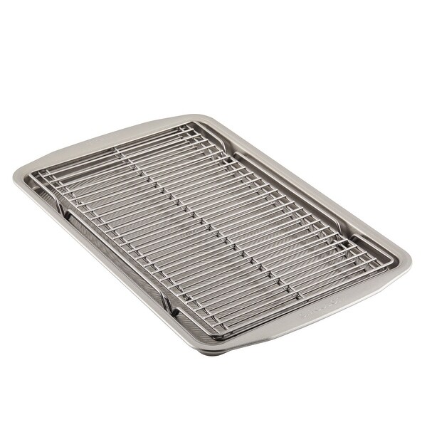 Circulon Bakeware Baking Sheet Pan and Cooling Rack Set 3 Piece Silver
