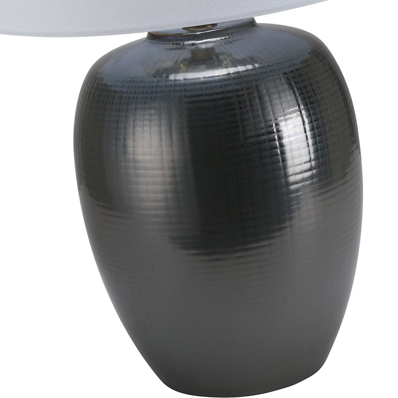 Basset 3-Way Ceramic Table Lamp with Drum Shade - 23 in. H