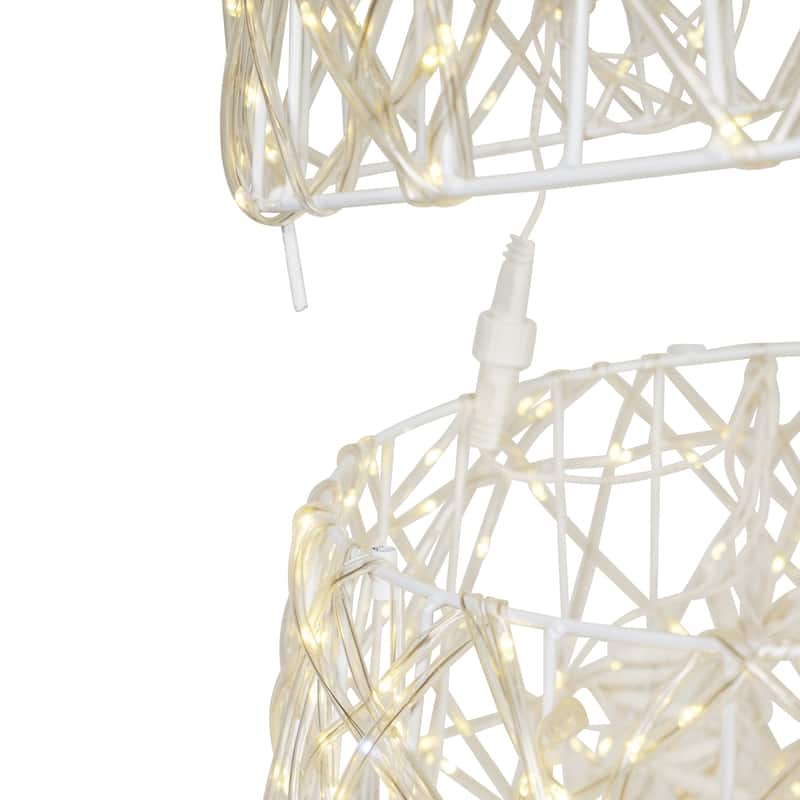 Twinkling 1450 LED Christmas Cone Tree with Warm White & Cold White Lights - Large