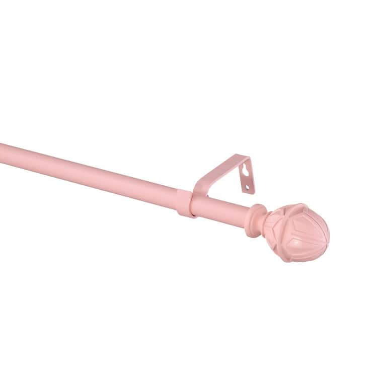 Acroma Metal Adjustable Single Modern Curtain Rod Pink