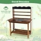 preview thumbnail 5 of 6, Wooden Potting Bench Table Outdoor Mud Kitchen with Solid Fir Wood Frame - 28" x 16" x 36" (L x W x H)