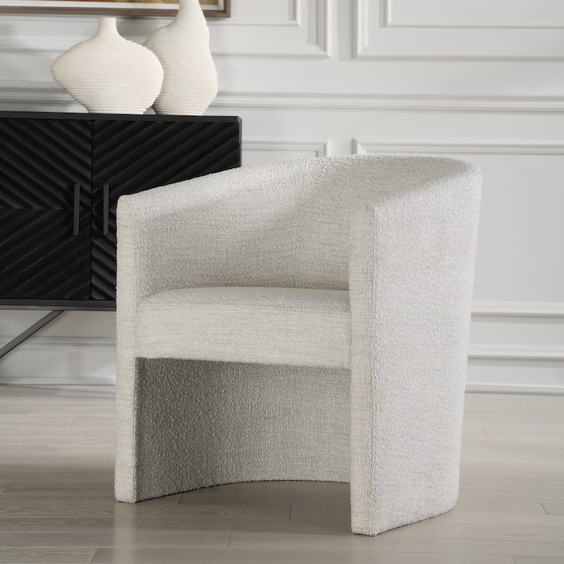 Solid Barrel Back Dining Chair - 30.75" - White